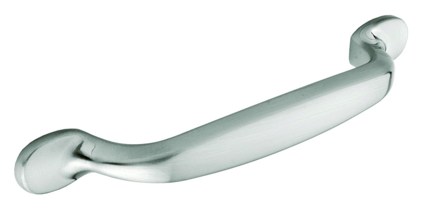 Portland, Bow handle, 96mm, brushed stainless steel effect