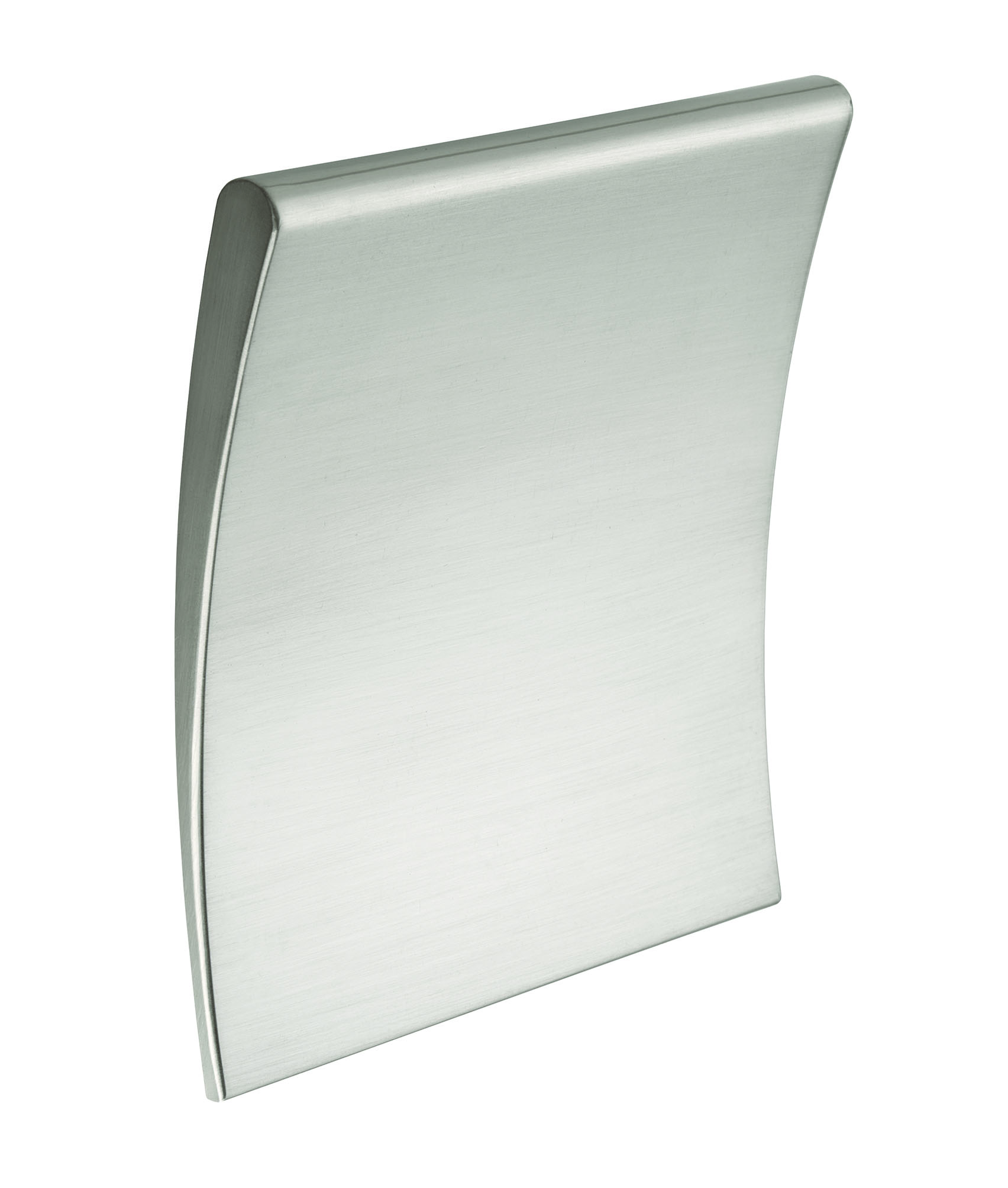 Square knob, 32mm hole centre, stainless steel effect 