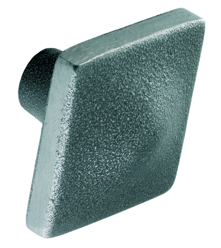 Knob, medium square, 35mm, pewter effect 