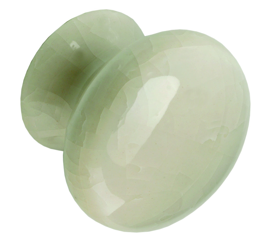 Knob, 39mm, porcelain cream crackled effect 